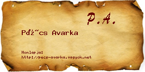 Pécs Avarka névjegykártya